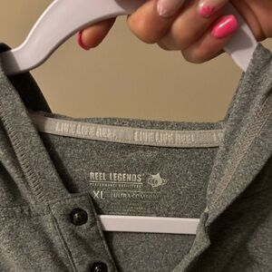 Reel Legends Fishing light white hoodie